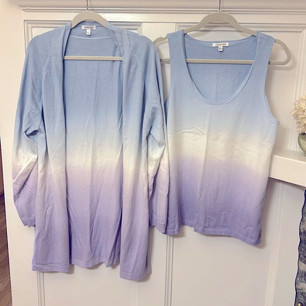 Johnny Was dip dye tank and cardigan set 
Size: Large  
Exc condition